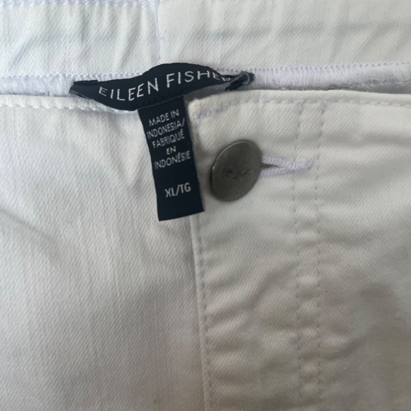 Eileen Fisher High-Waisted Pants, Tapered, Organic Cotton, White, XL - Picture 5 of 9